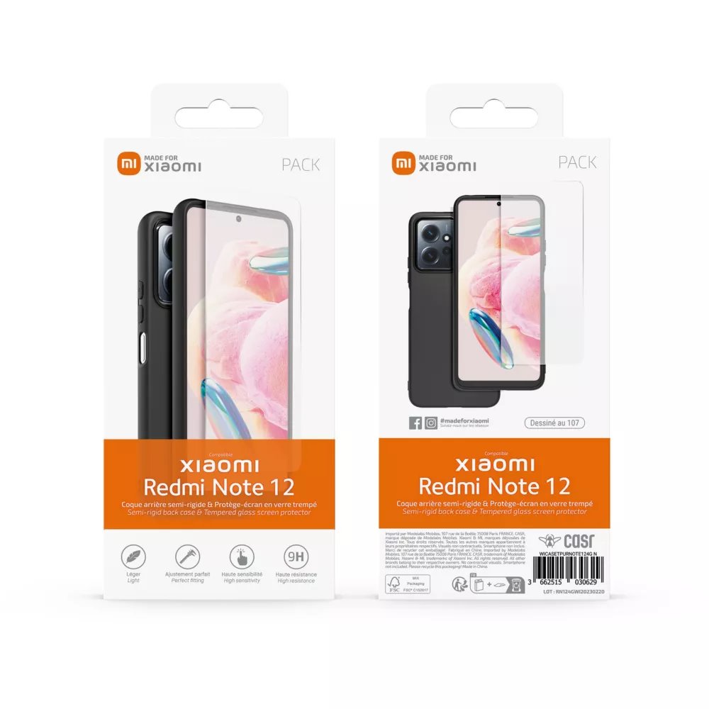 XIAOMI SET TPU Kryt + Tvrdené Sklo Pre Xiaomi Redmi Note 12 čierny