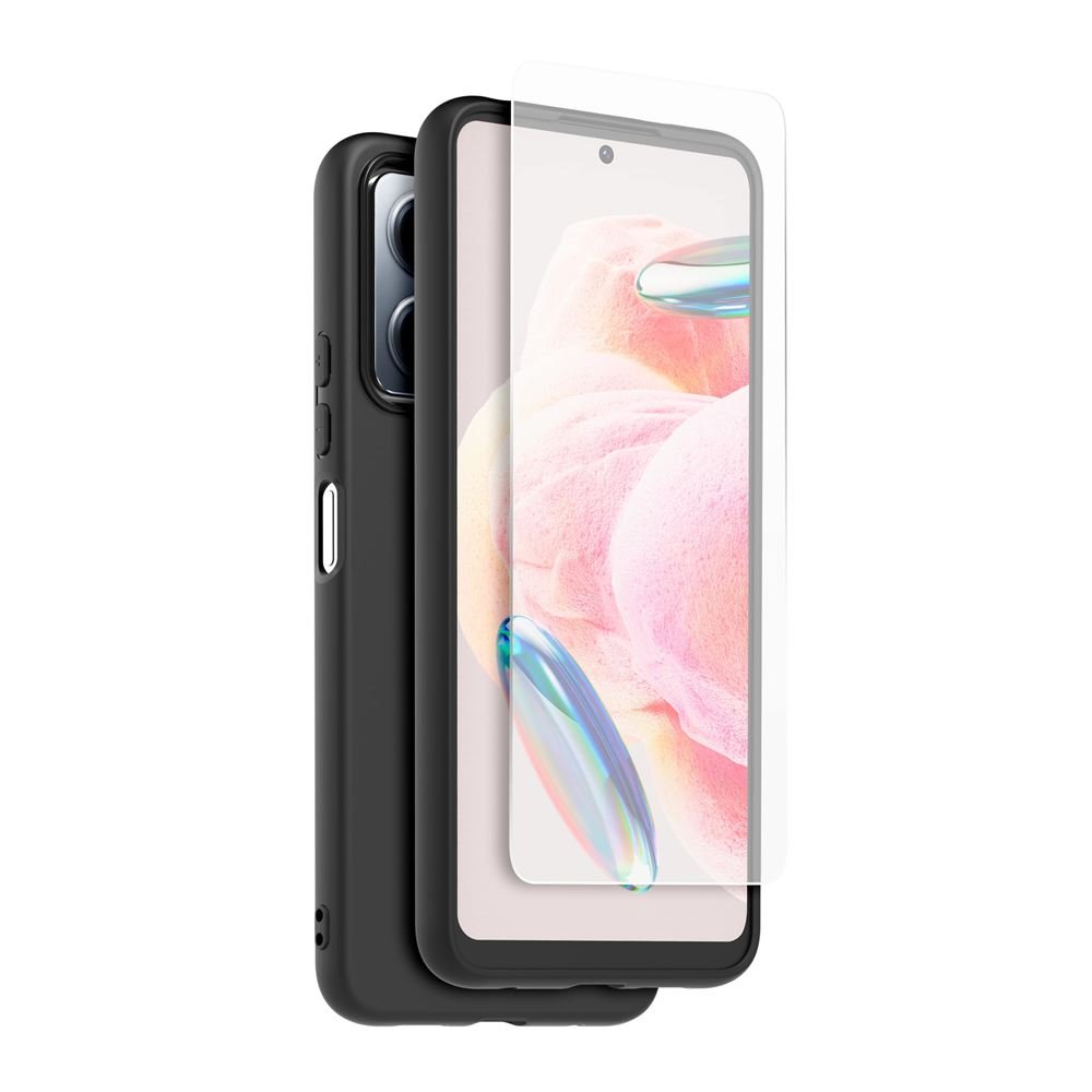 XIAOMI SET TPU Kryt + Tvrdené Sklo Pre Xiaomi Redmi Note 12 čierny