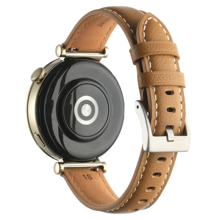 LEATHER Kožený Remienok Pre Huawei Watch GT 4 41mm Svetlohnedý