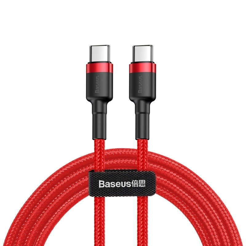 BASEUS CATKLF-H09 60W PD 2.0 Kábel USB Type-C - USB Type-C 2m červený