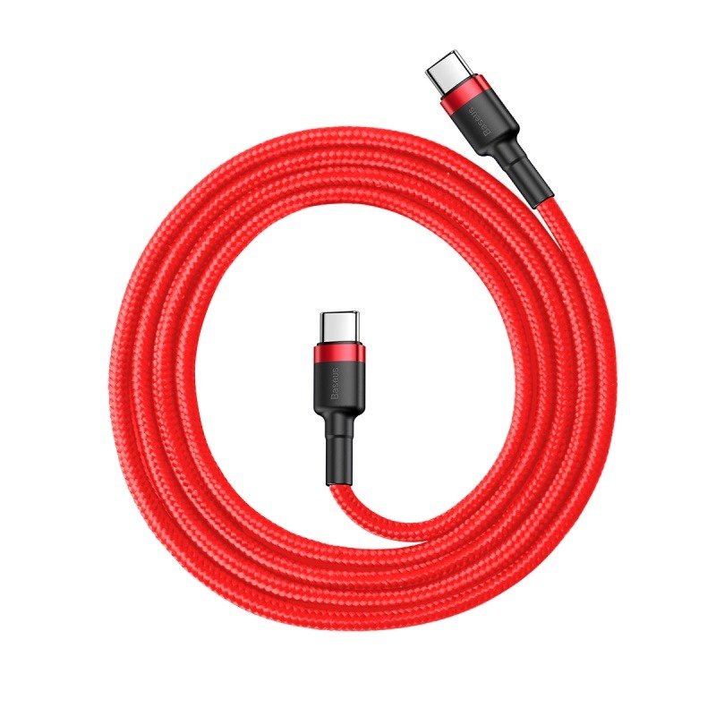 BASEUS CATKLF-H09 60W PD 2.0 Kábel USB Type-C - USB Type-C 2m červený