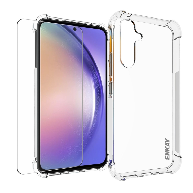 ENKAY SET Priehľadný Obal + 2.5D Ochranné Sklo Samsung Galaxy A54 5G