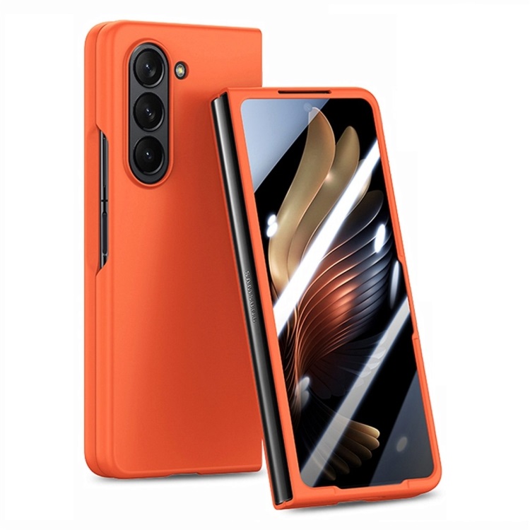 EXTRA PC Plastový Kryt So Sklom Pre Vonkajší Displej Samsung Galaxy Z Fold5 5G  Oranžový